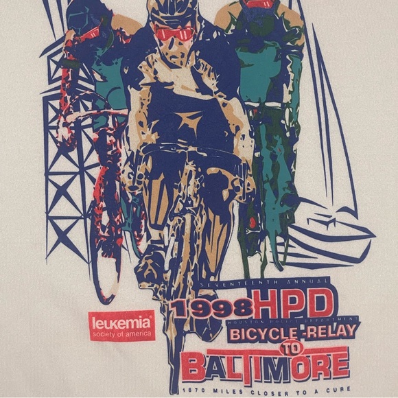 1998 HPD Bicycle Relay to Baltimore cure for leukemia Sweatshirt 🚴🏼 - Picture 2 of 3